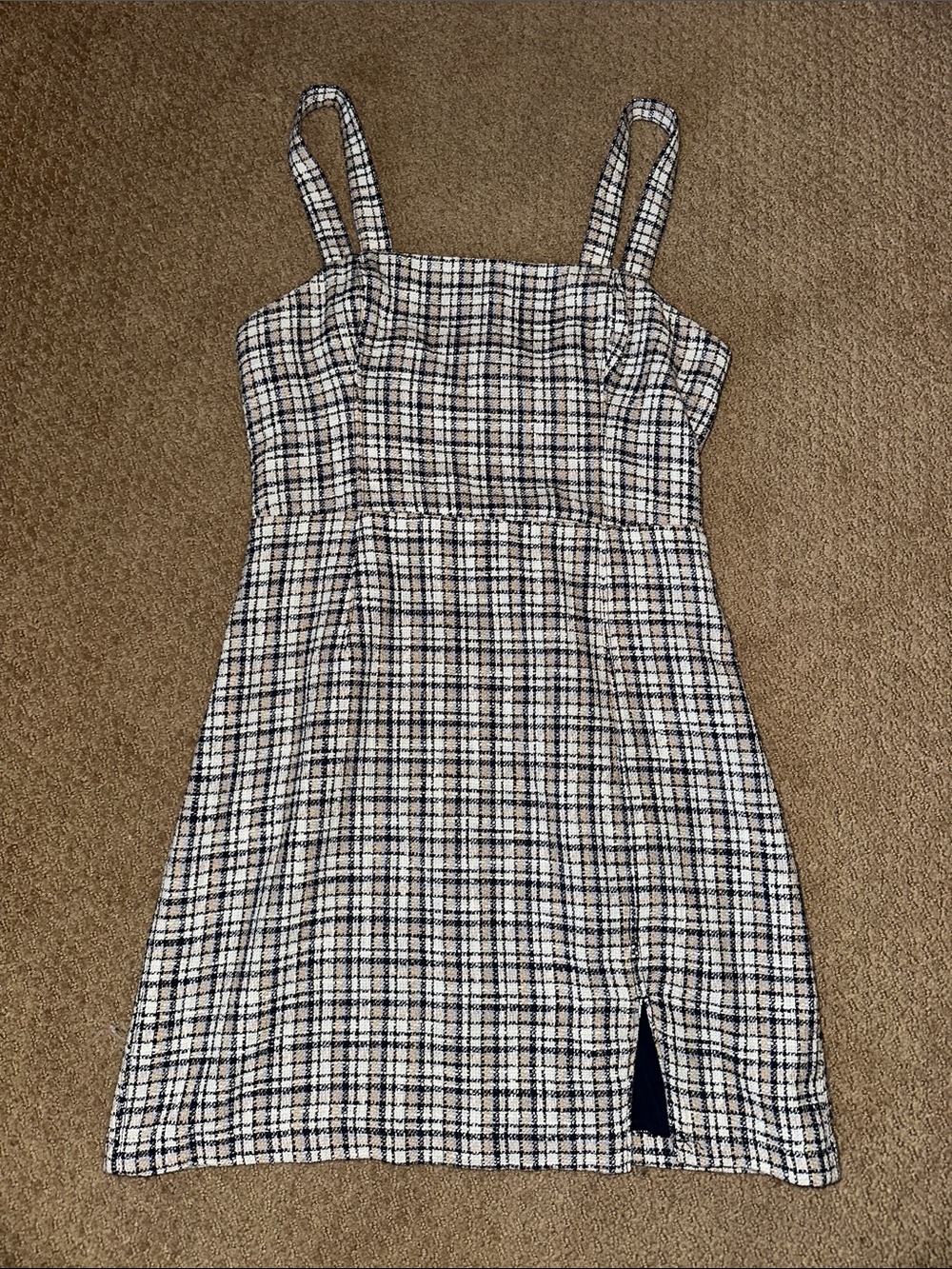 Abercrombie & Fitch Navy and White Tweed Mini Dress